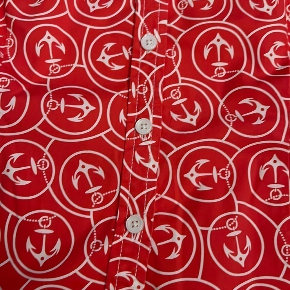 L.L. Bean nautical button-down women’s shirt size medium anchors design - Picture 2 of 6